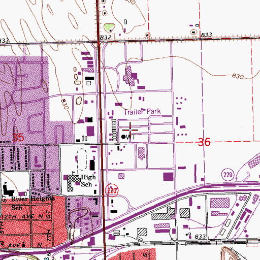 Topographic Map of North Star Mobile Home Park, MN