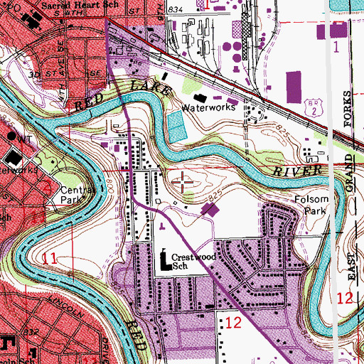 Topographic Map of O'Leary Park, MN
