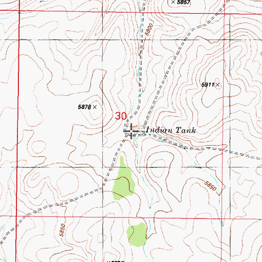 Topographic Map of Indian Tank, AZ