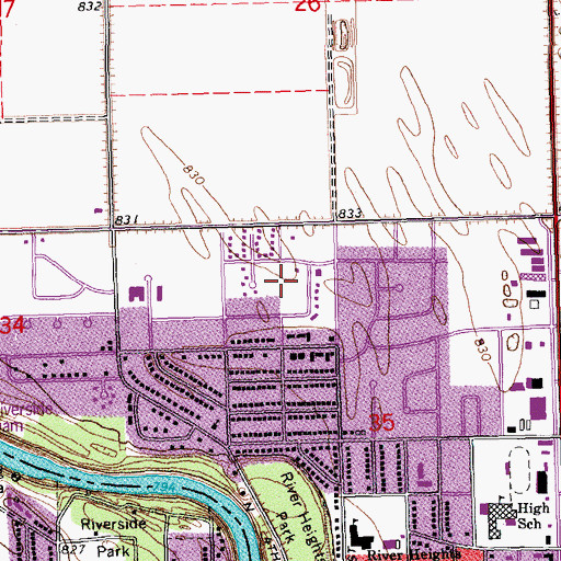 Topographic Map of Nash Park, MN
