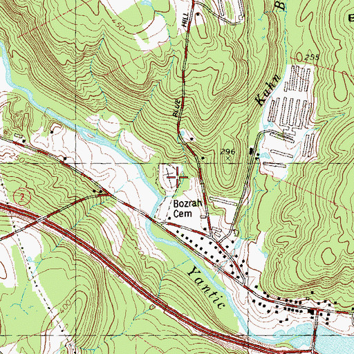 Topographic Map of Johnson Cemetery, CT