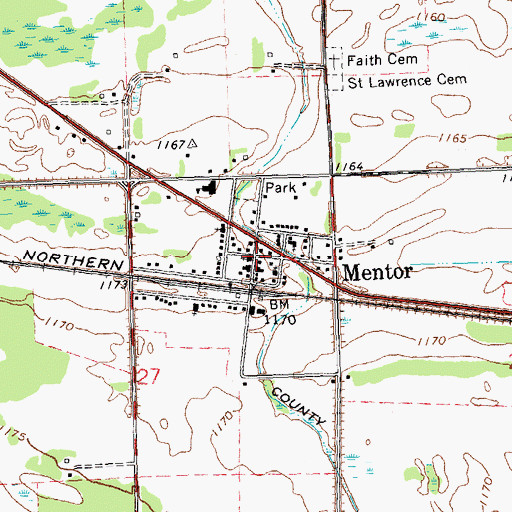 Topographic Map of Faith Lutheran Church, MN