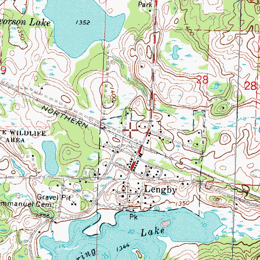 Topographic Map of Lengby, MN