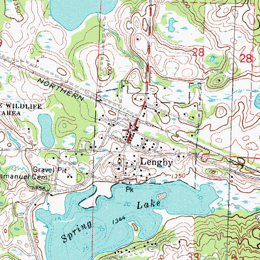Topographic Map of Fridhem Lutheran Church, MN
