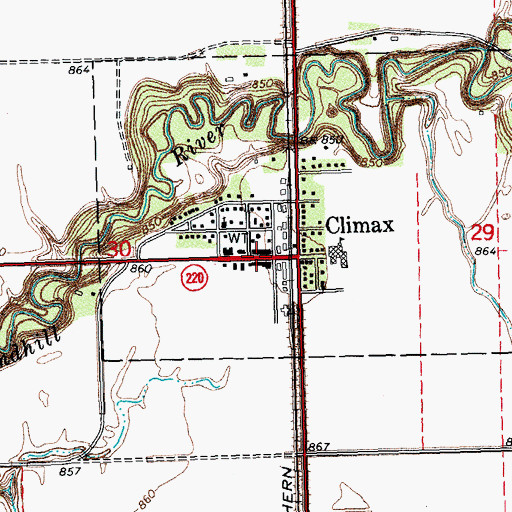 Topographic Map of Climax Municipal Golf Course, MN