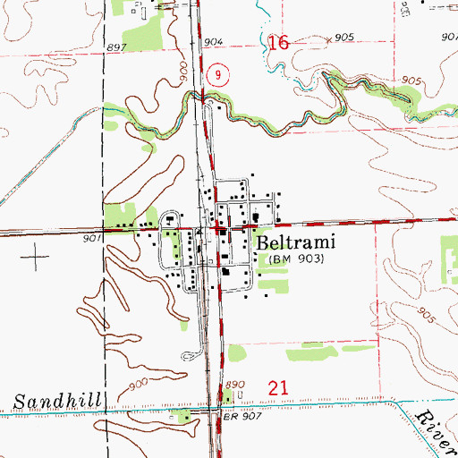 Topographic Map of Trinity Lutheran Church, MN
