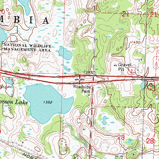 Topographic Map of Lengby Rest Area, MN