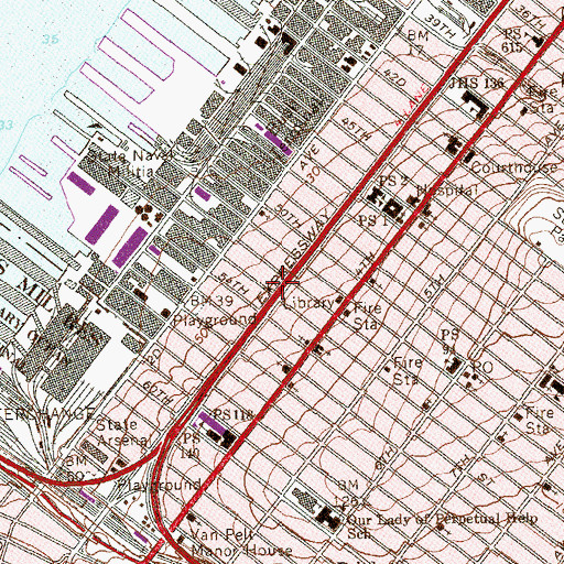 Topographic Map of Al Madrasa Al Islamiya, NY
