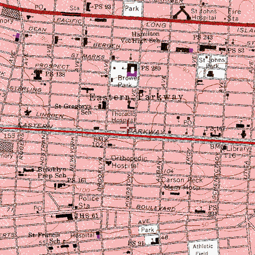 Topographic Map of Arista Preparatory School, NY