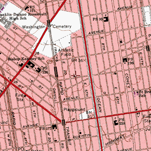 Topographic Map of Barkai Yeshiva, NY