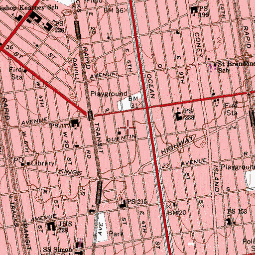 Topographic Map of Bet Yaakov Ateret Torah, NY
