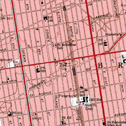 Topographic Map of Bet Yakov Ateret Torah High School, NY