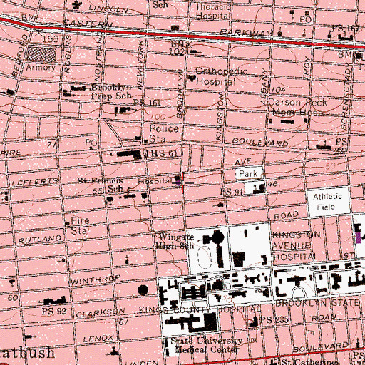 Topographic Map of Beth Rivkah School, NY
