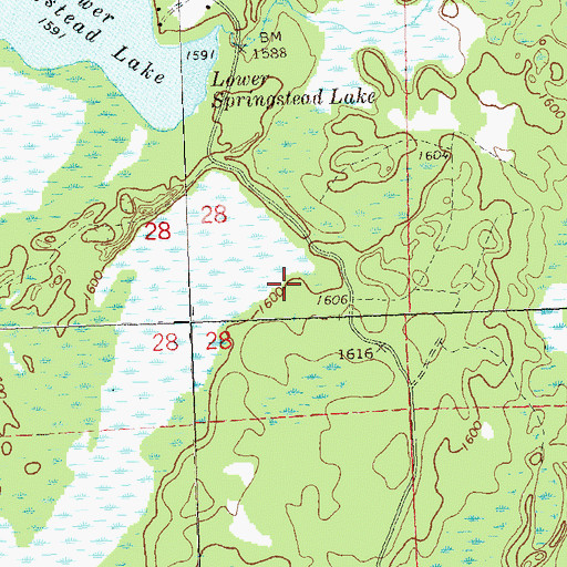 Topographic Map of Springstead Muskeg State Natural Area, WI