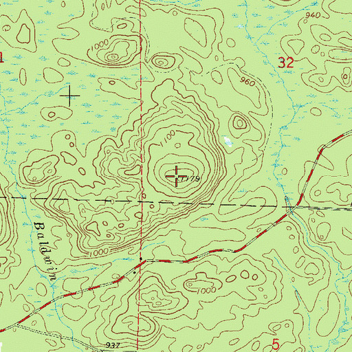 Topographic Map of Hagar Mountain, WI