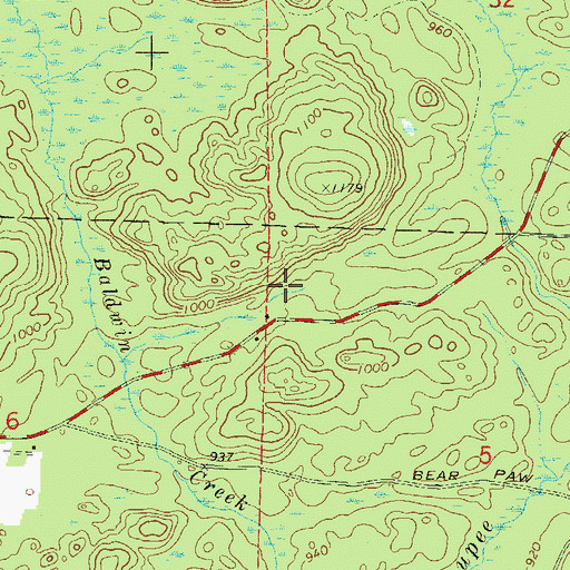 Topographic Map of Hagar Mountain State Natural Area, WI