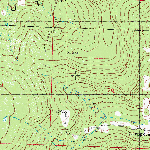 Topographic Map of Baxter's Hollow State Natural Area, WI