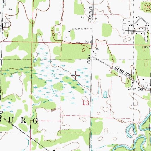 Topographic Map of Cady's Marsh State Natural Area, WI