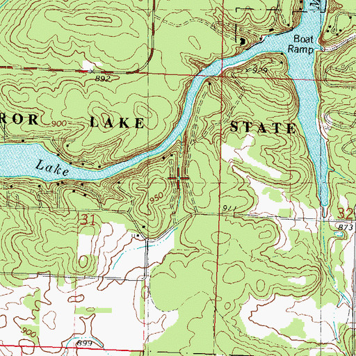 Topographic Map of Fern Dell Gorge State Natural Area, WI