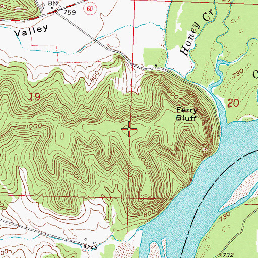 Topographic Map of Ferry Bluff State Natural Area, WI