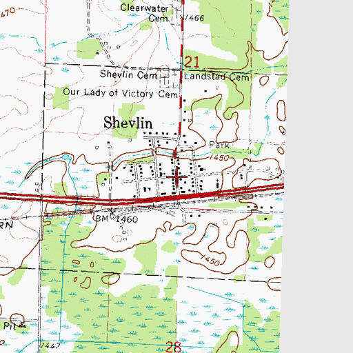 Topographic Map of Trinity Lutheran Church, MN