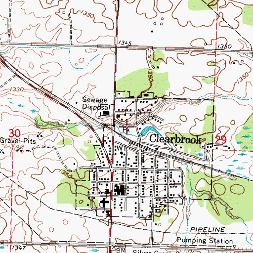 Topographic Map of Clearbrook City Park Campground, MN