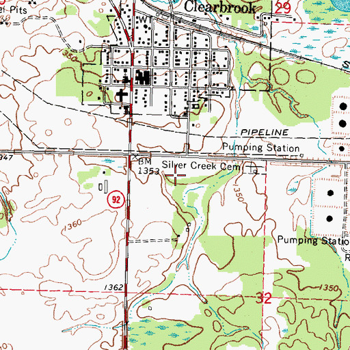 Topographic Map of Clearbrook Post Office, MN