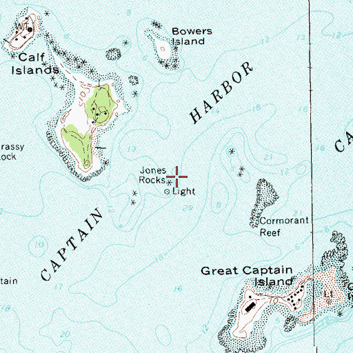 Topographic Map of Jones Rocks, CT