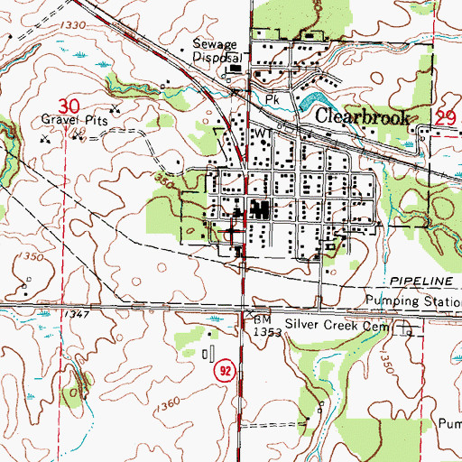 Topographic Map of Clearwater Good Samaritan Center, MN