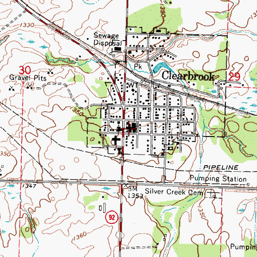 Topographic Map of Clearbrook Gonvick School, MN