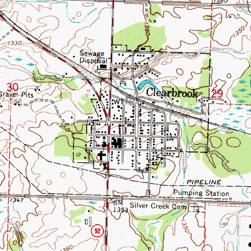 Topographic Map of Clearbrook Fire Department, MN