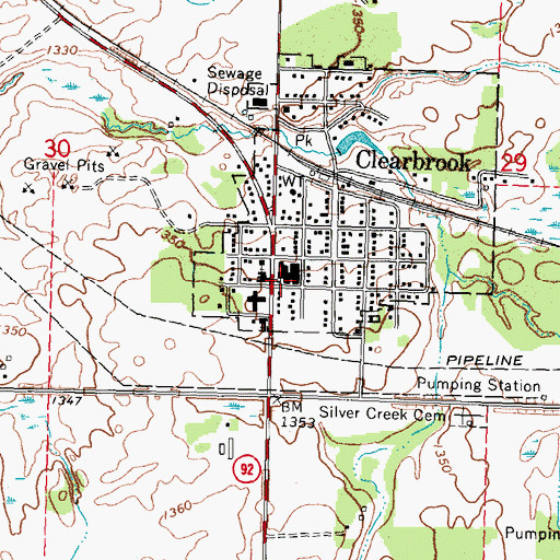 Topographic Map of Clearbrook Police Department, MN