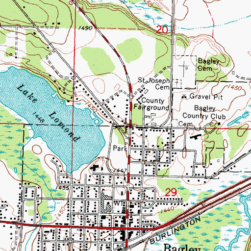 Topographic Map of Grace Lutheran Church, MN