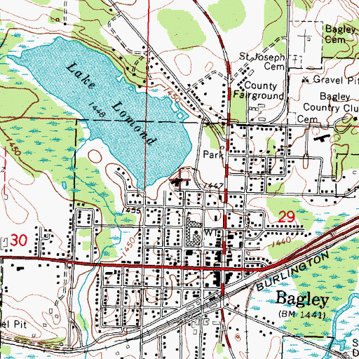Topographic Map of MeritCare Clinic, MN