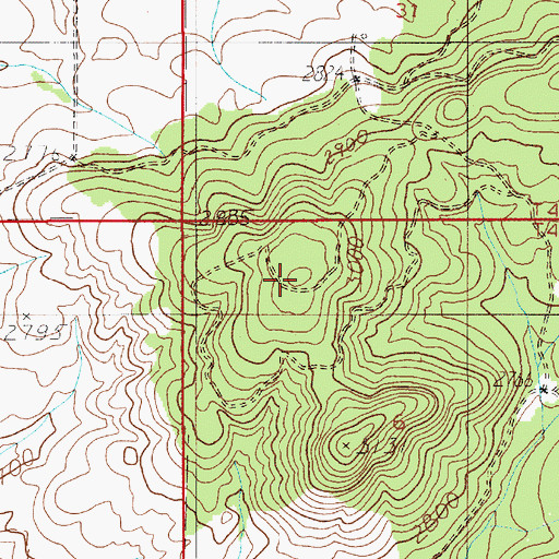 Topographic Map of ?ukwle' Mountain, ID