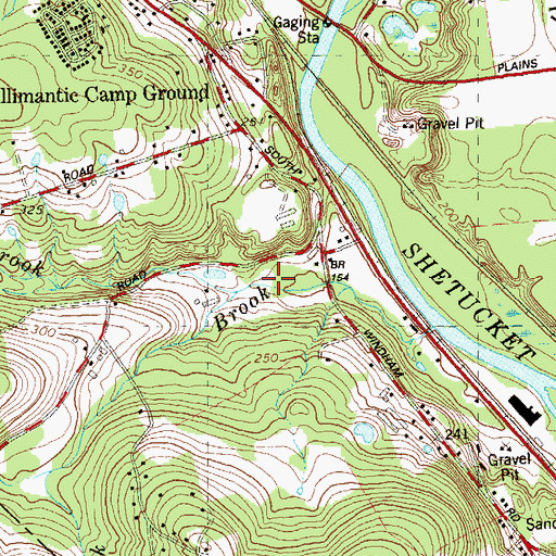Topographic Map of Jordan Brook, CT