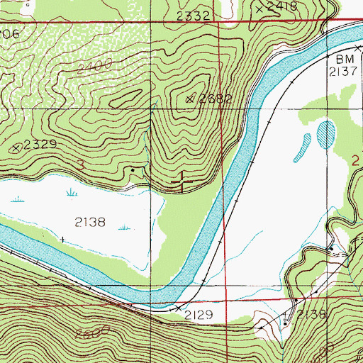 Topographic Map of Snshelmens (historical), ID
