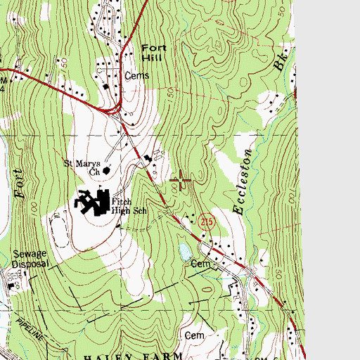 Topographic Map of Jordan Brook, CT