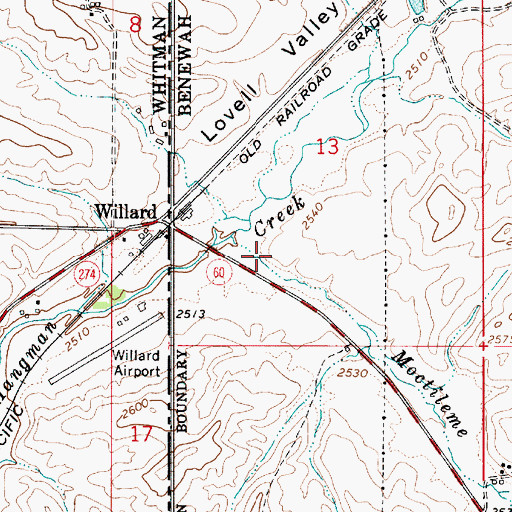 Topographic Map of Hnchdmine'kwe' (historical), ID