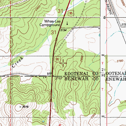 Topographic Map of Khwele' Grounds, ID