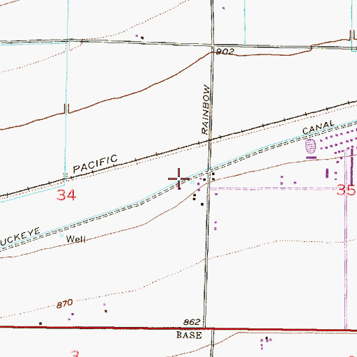 Topographic Map of Buckeye Canal, AZ