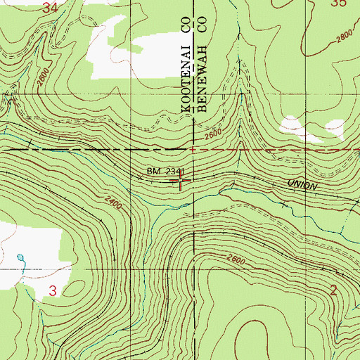 Topographic Map of Hnpetptqwe'n, ID