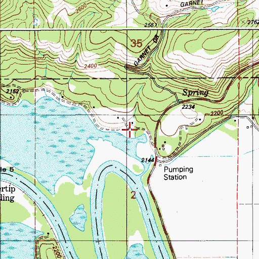 Topographic Map of St'uts'te'wes Point, ID