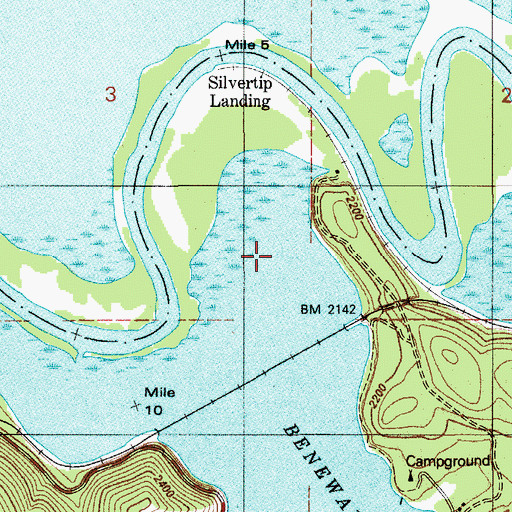 Topographic Map of Hnchch'li Lake, ID