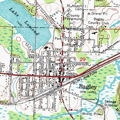 Topographic Map of Clearwater County Courthouse, MN