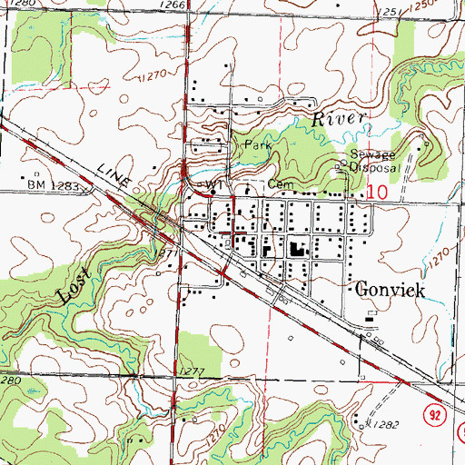 Topographic Map of Samhold Lutheran Church, MN