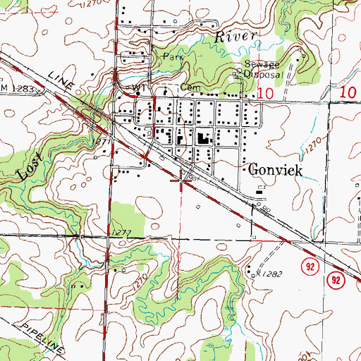Topographic Map of Gonvick (historical), MN