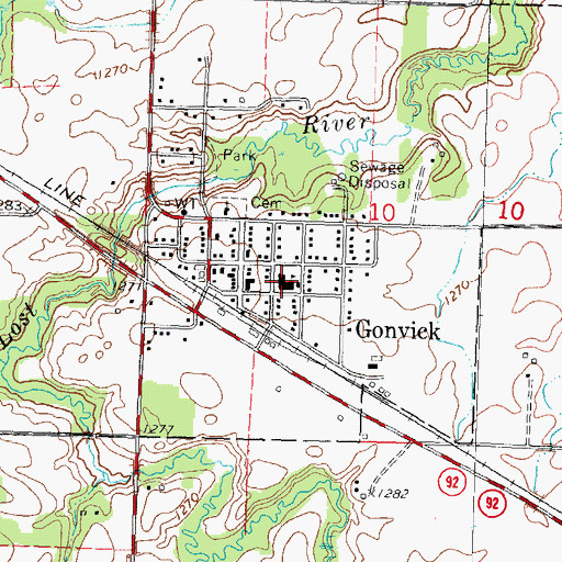 Topographic Map of Frank Lien Elementary School, MN