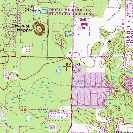 Topographic Map of Hunters Crossing Shopping Center, FL