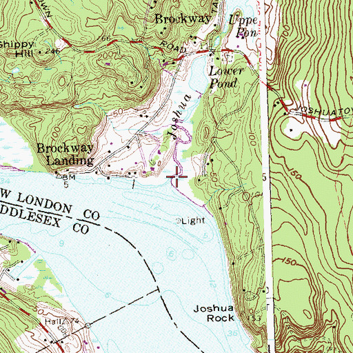 Topographic Map of Joshua Creek, CT